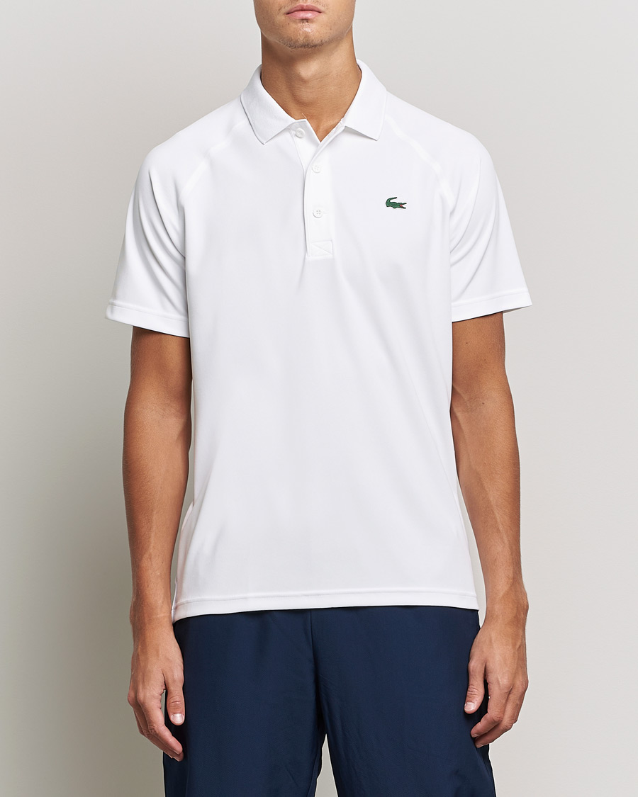 Uomini | Polo | Lacoste Sport | Performance Ribbed Collar Polo White