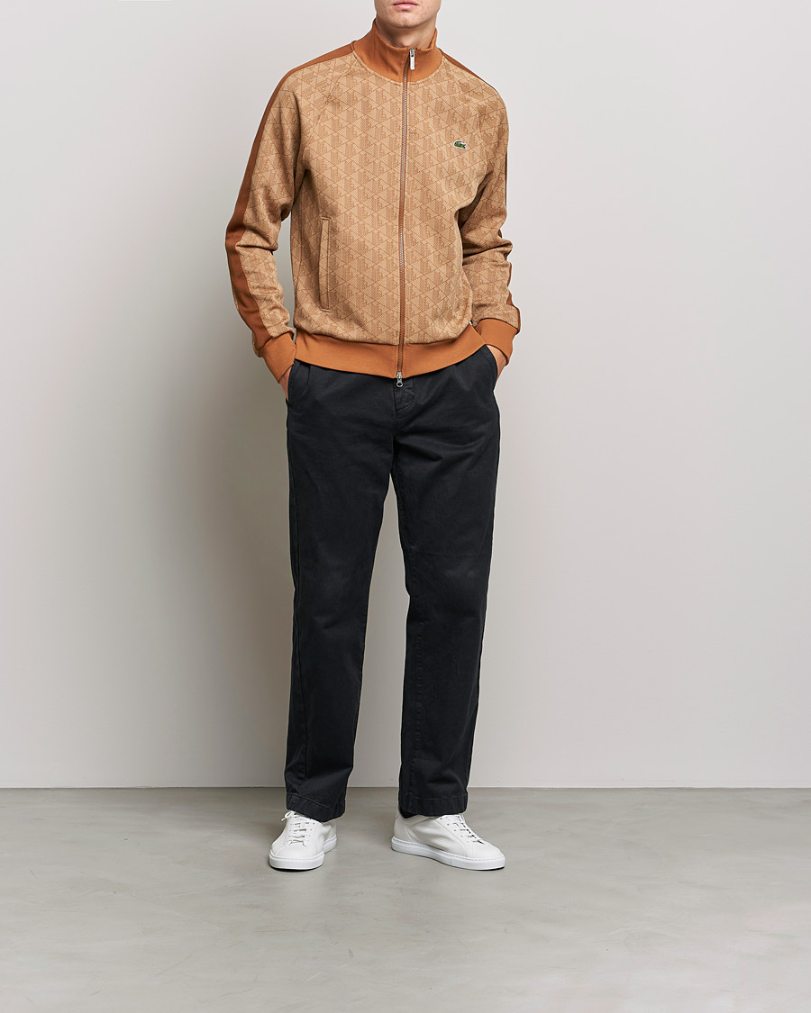 Uomini | Maglieria | Lacoste | High Neck Zip Mongram Jacuard Sweatshirt Viennese