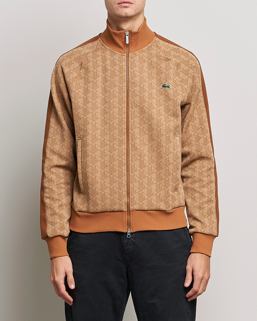 Uomini | Maglieria | Lacoste | High Neck Zip Mongram Jacuard Sweatshirt Viennese