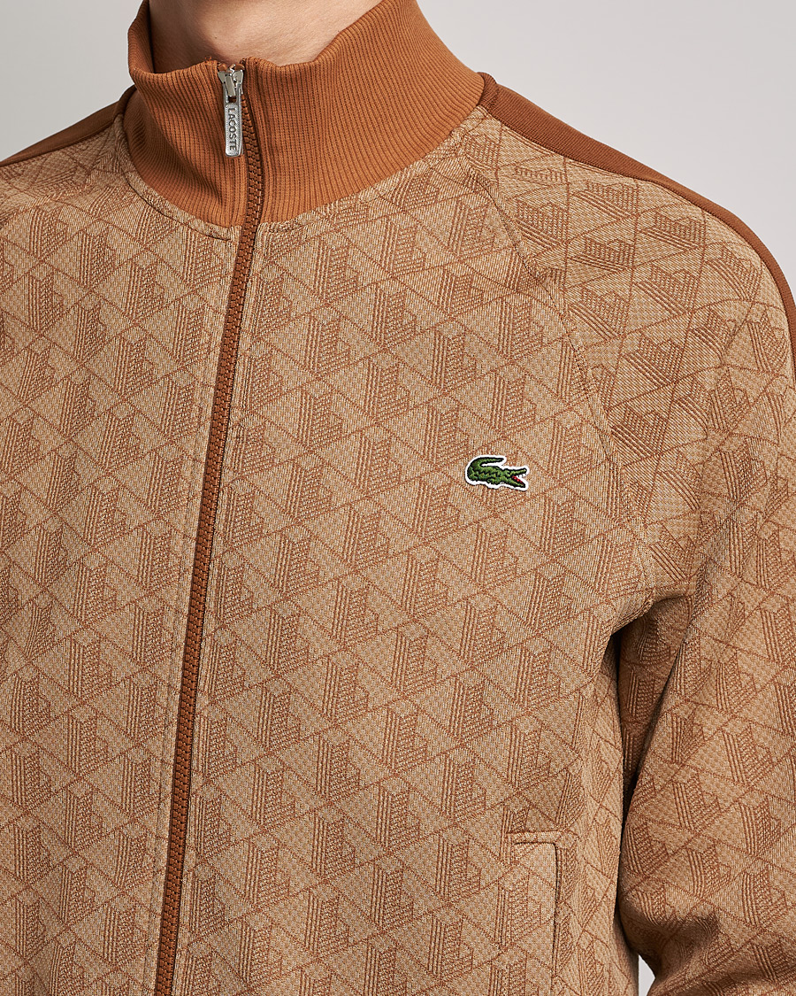 Uomini | Maglieria | Lacoste | High Neck Zip Mongram Jacuard Sweatshirt Viennese