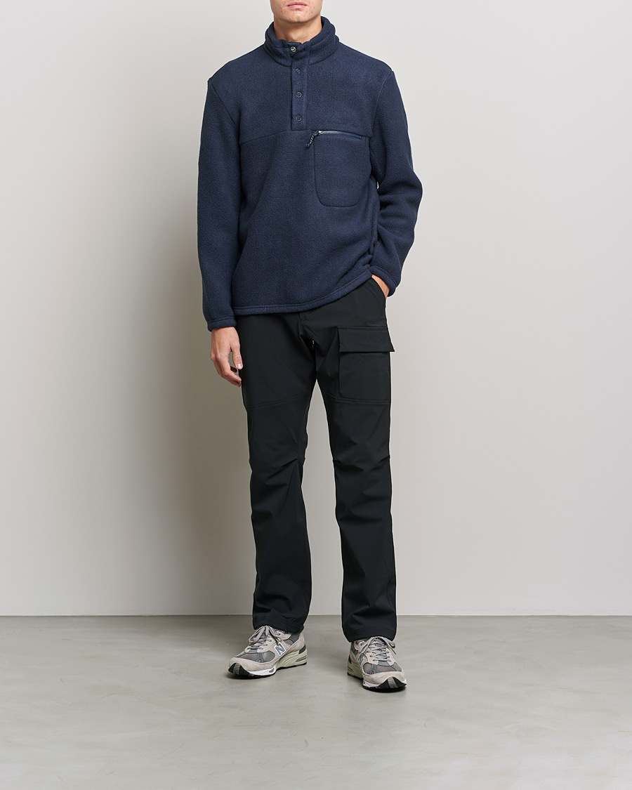 Uomini | Maglieria | Peak Performance | Fleece Snap T-Neck Blue Shadow
