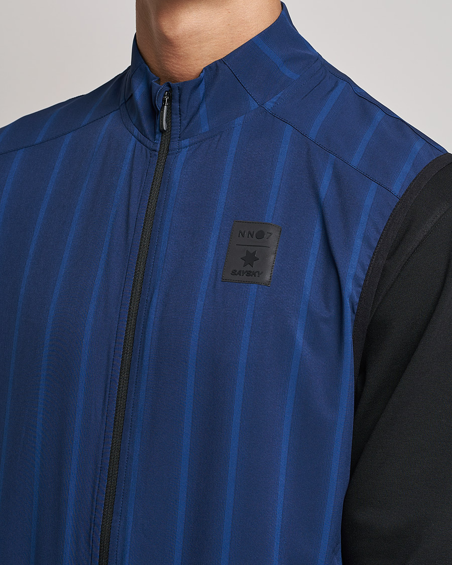 Uomini | Maglieria | NN07 | Pace Full Zip Vest Navy Stripe