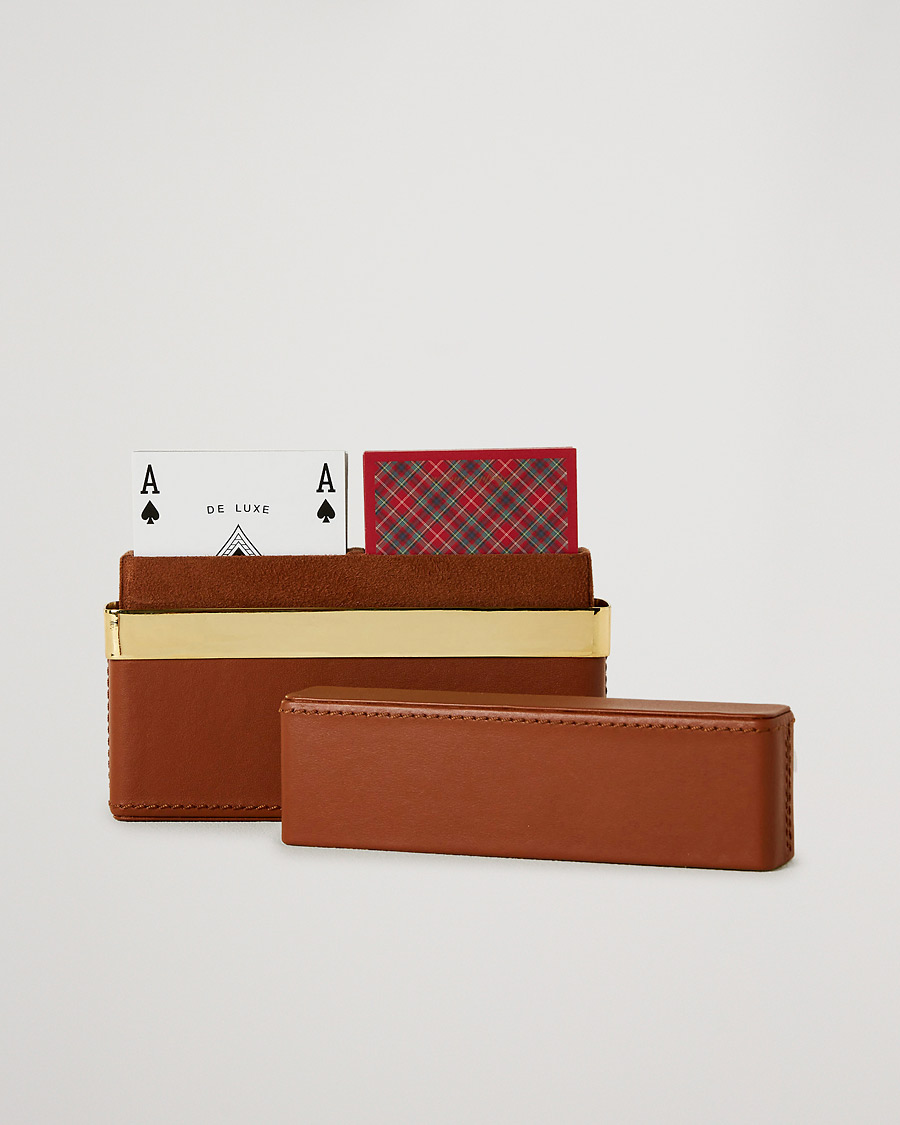 Uomini | Casa | Ralph Lauren Home | Westover Leather Playing Cards Set Brown