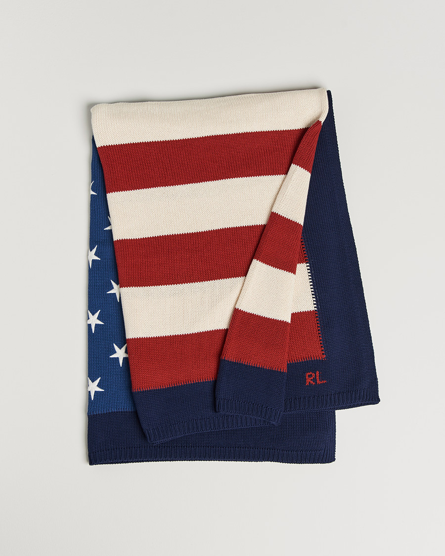 Uomini | Ralph Lauren Home RL Flag 54x72 Cotton Throw Navy | Ralph Lauren Home | RL Flag 54x72 Cotton Throw Navy