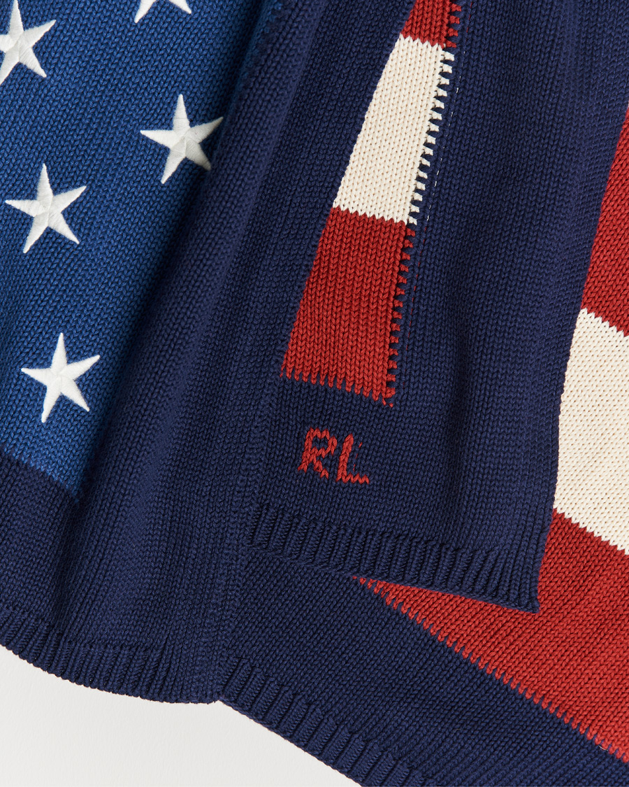 Uomini | Ralph Lauren Home RL Flag 54x72 Cotton Throw Navy | Ralph Lauren Home | RL Flag 54x72 Cotton Throw Navy