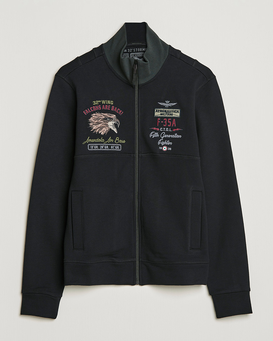 Uomini | Maglieria | Aeronautica Militare | Full Zip Sweatshirt Jet Black