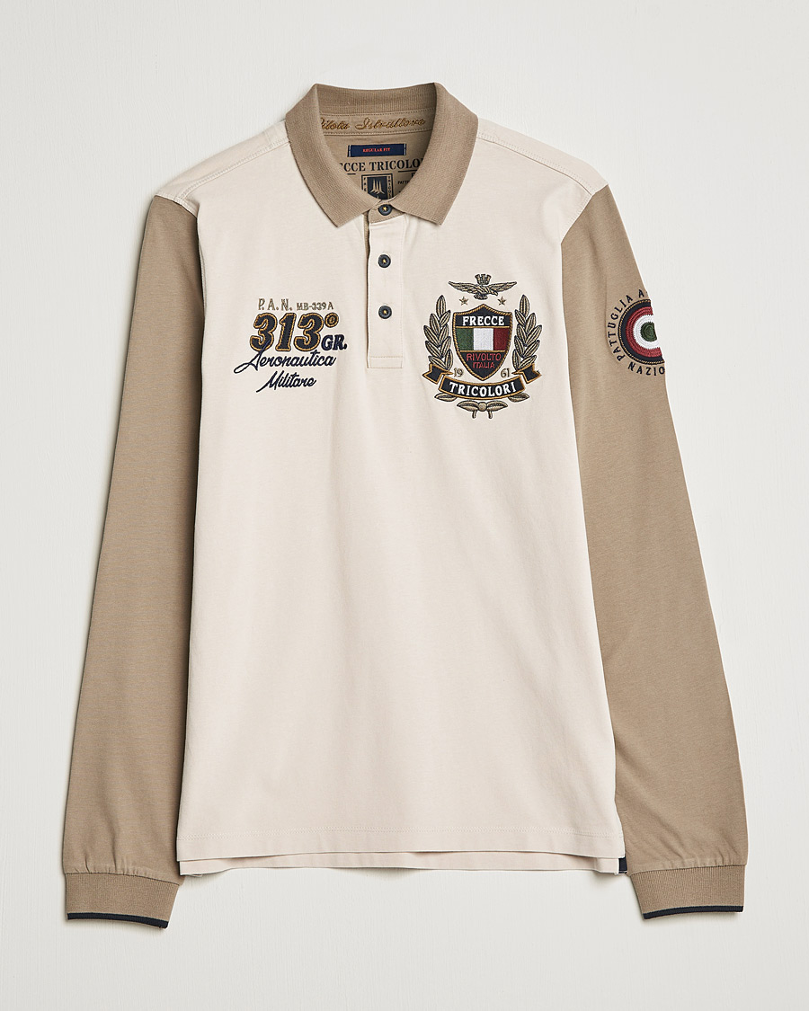 Uomini | Maglieria | Aeronautica Militare | Long Sleeve Logo Polo Tortora