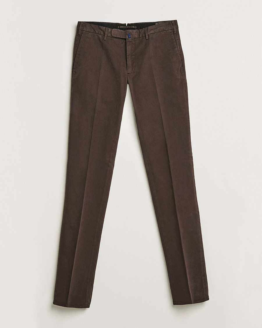Uomini | Pantaloni | Incotex | Slim Fit Cotton Stretch Chinos Dark Brown