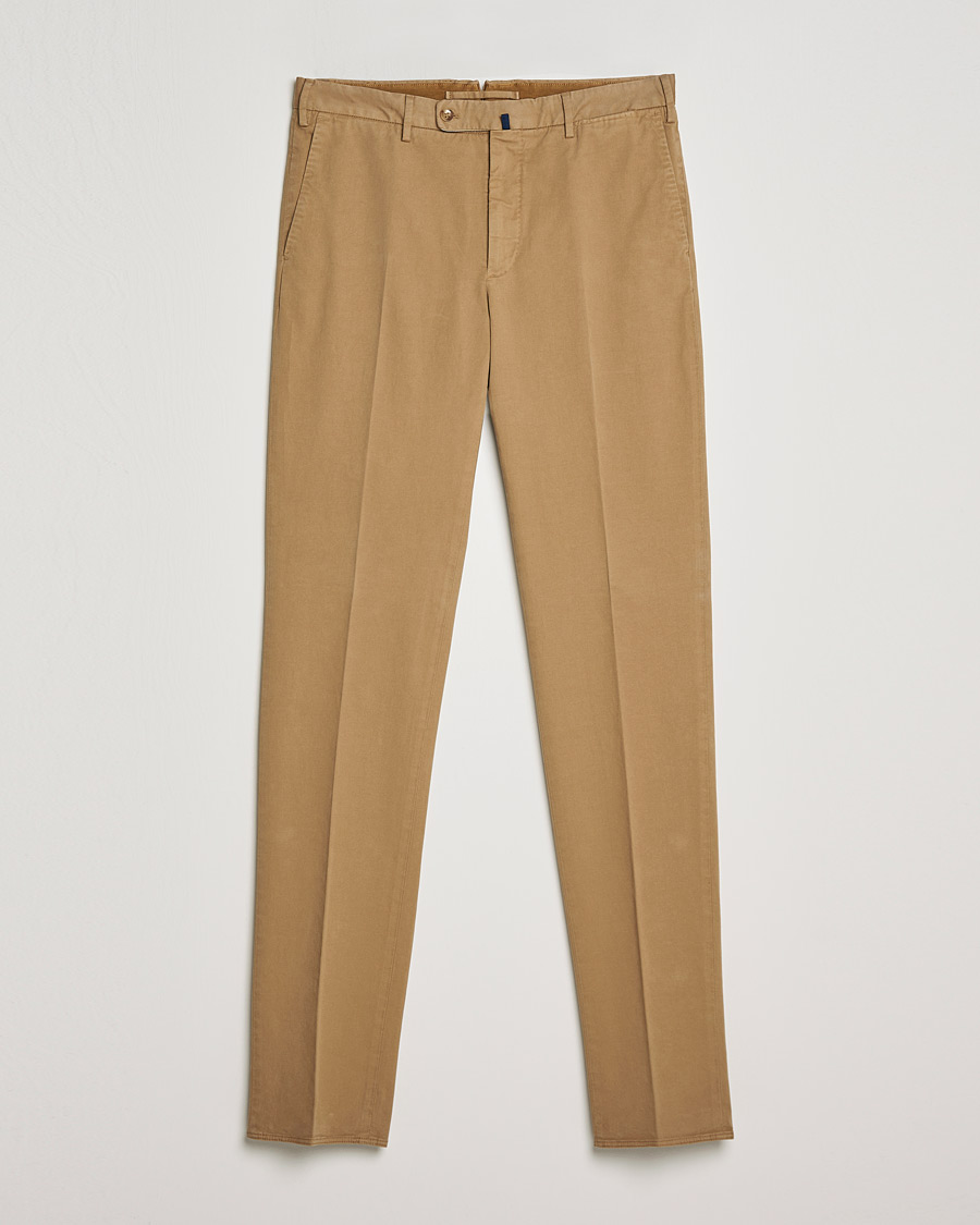 Uomini | Pantaloni | Incotex | Regular Fit Cotton Stretch Chinos Beige