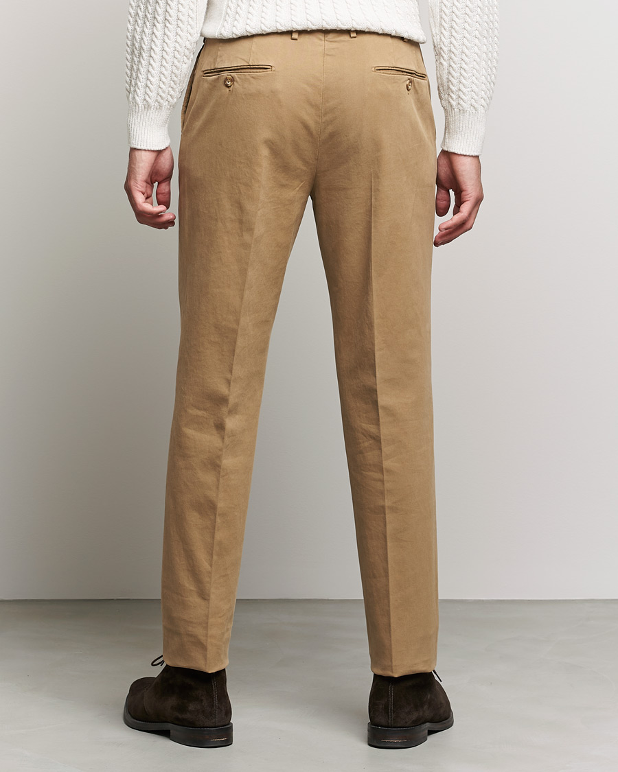 Uomini | Pantaloni | Incotex | Regular Fit Cotton Stretch Chinos Beige
