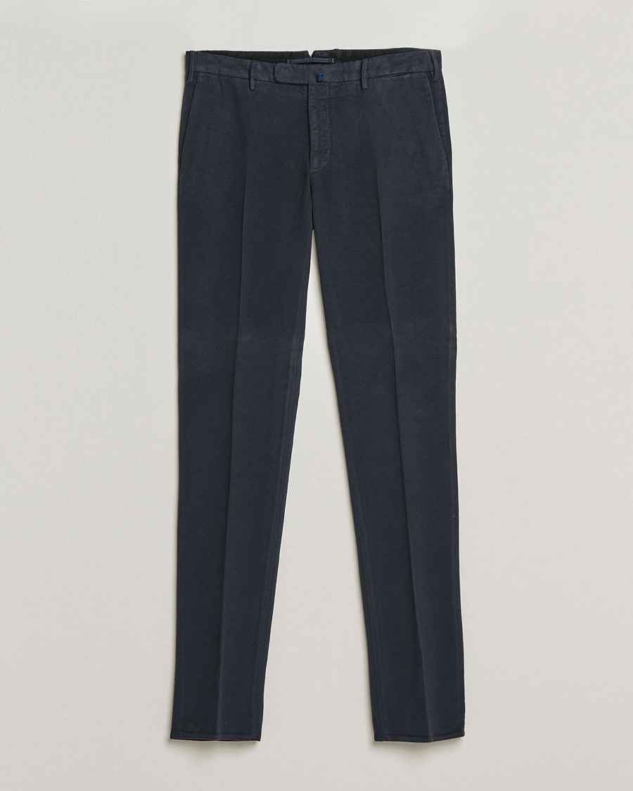 Uomini | Pantaloni | Incotex | Slim Fit Luxury Moleskine Trousers Navy