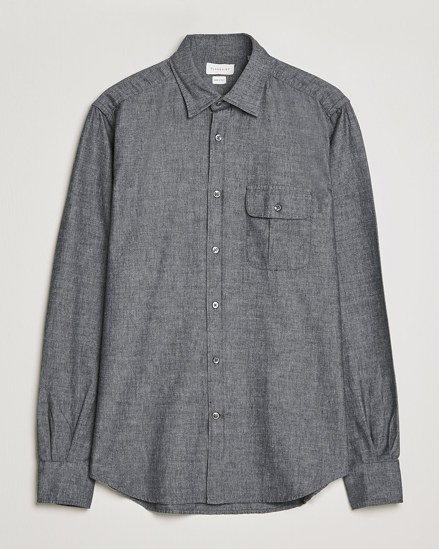 Uomini | Camicie | Slowear | Chambray Work Shirt Grey