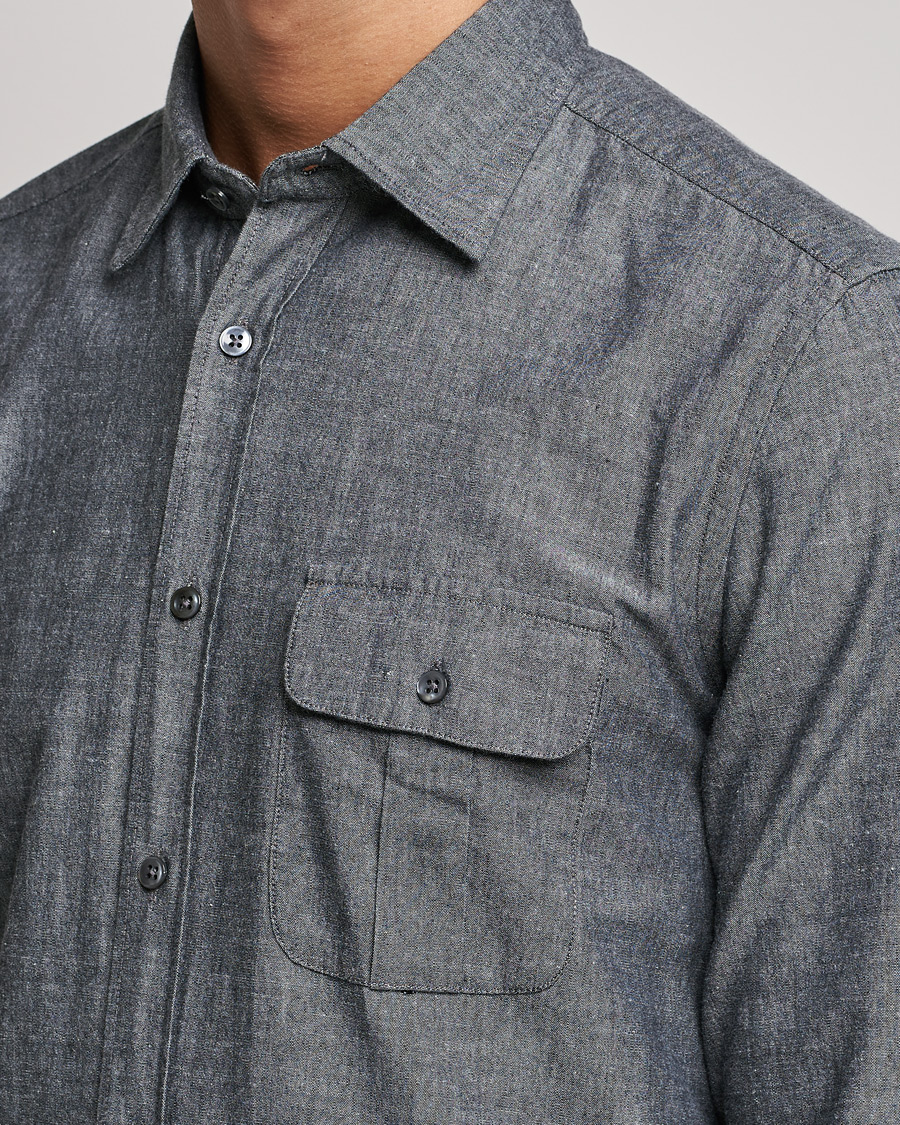 Uomini | Camicie | Slowear | Chambray Work Shirt Grey