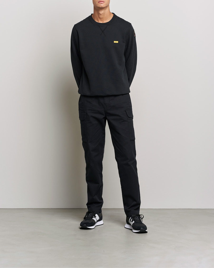 Uomini | Maglieria | Parajumpers | Basic Cotton Fleece Sweatshirt Black