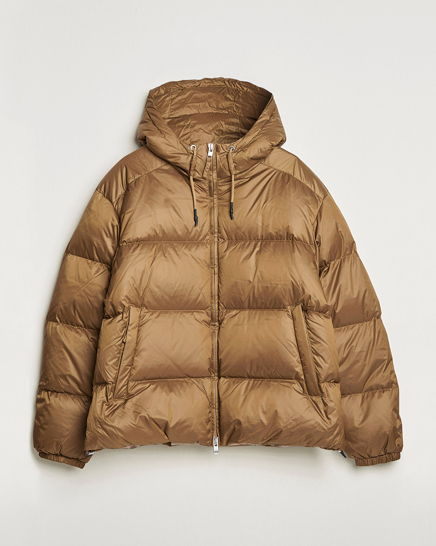 Uomini | Giacche | GANT | Shiny Puffer Hooded Jacket Toffee Beige