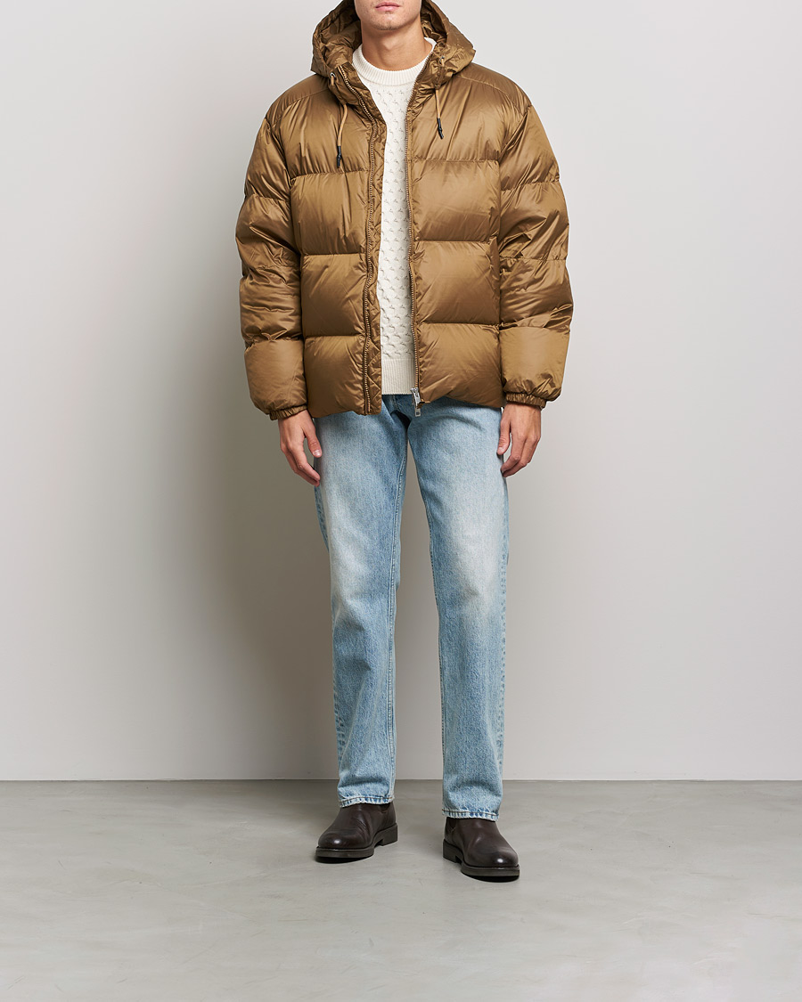 Uomini | Giacche | GANT | Shiny Puffer Hooded Jacket Toffee Beige