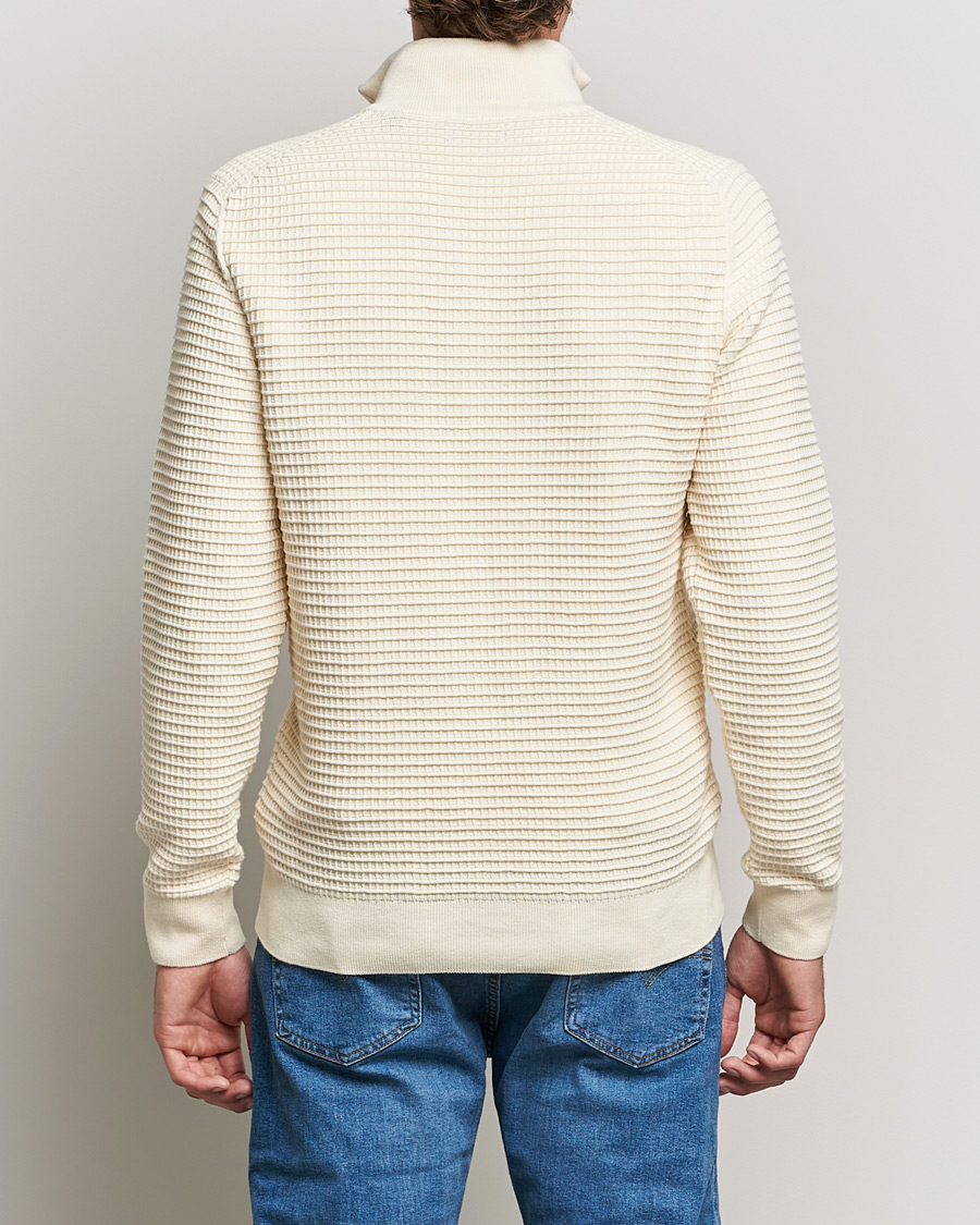 Uomini | Maglieria | GANT | Cotton Texture Half Zip Cream