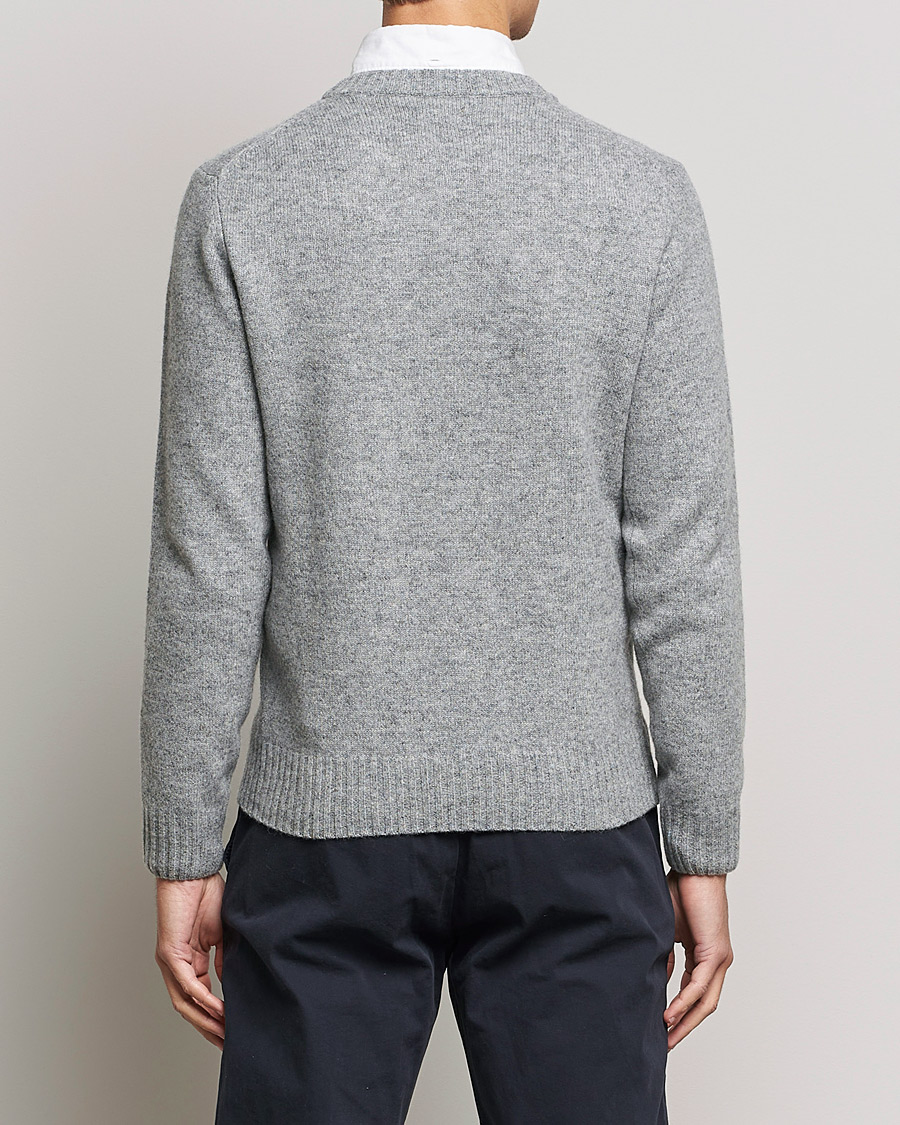Uomini | Maglieria | GANT | Brushed Wool Crew Neck Sweater Grey Melange