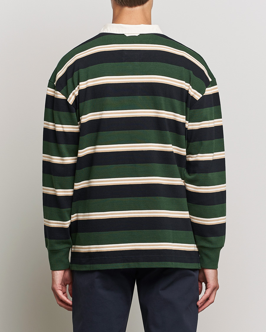 Uomini | Maglieria | GANT | Archive Striped Heavy Rugger Storm Green