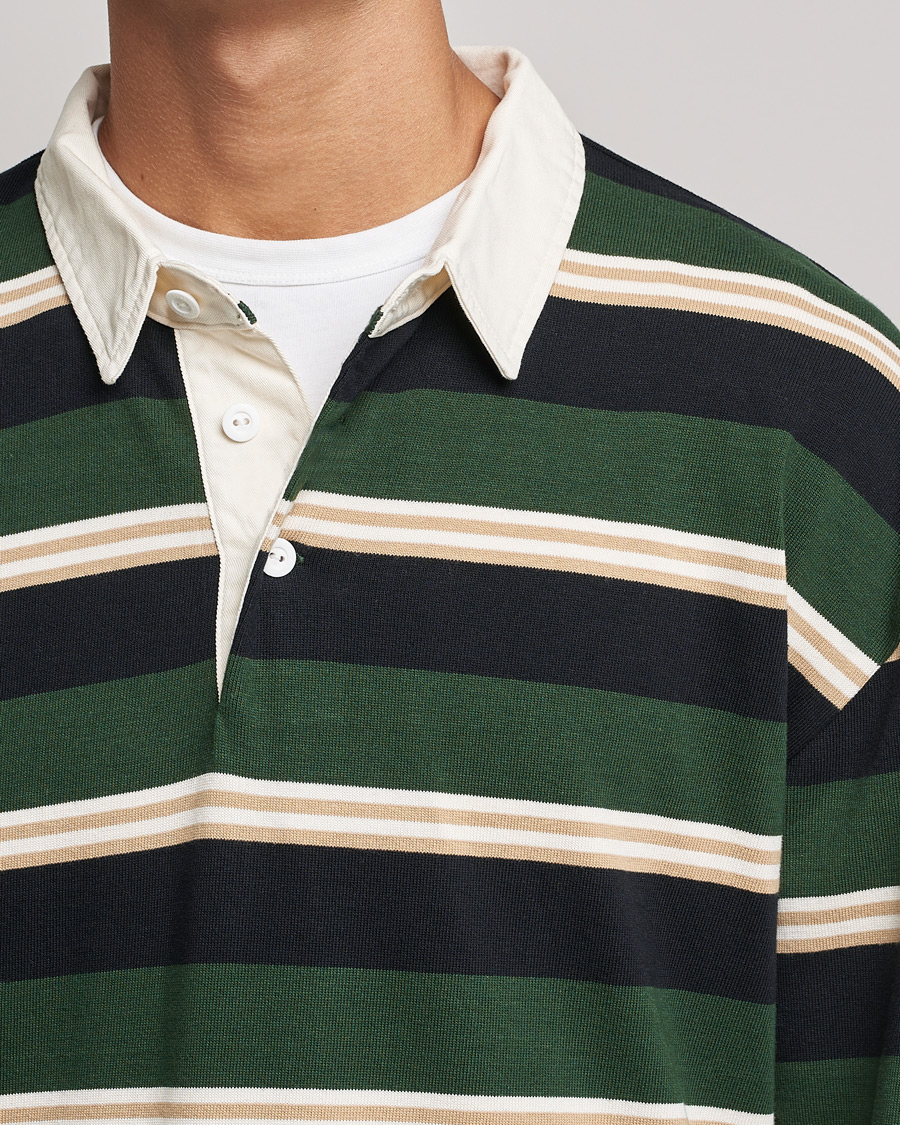 Uomini | Maglieria | GANT | Archive Striped Heavy Rugger Storm Green