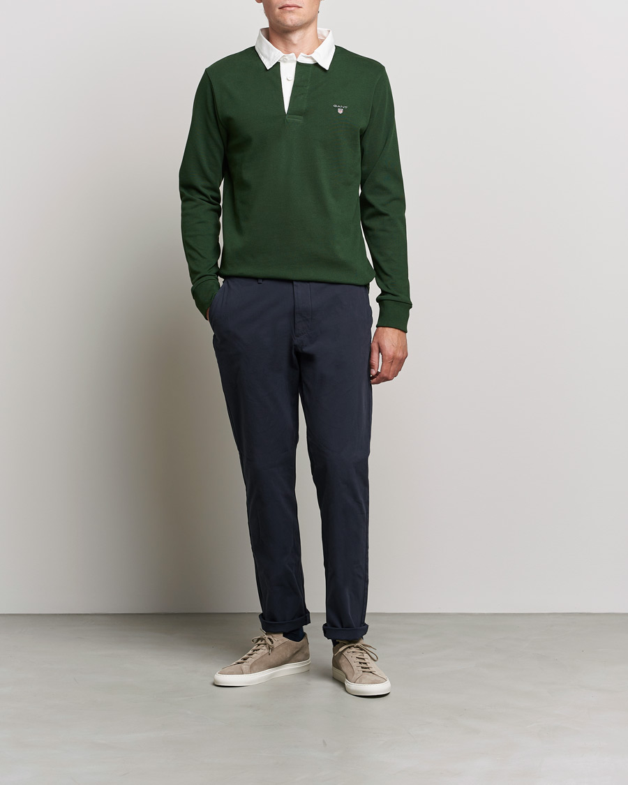 Uomini | Maglieria | GANT | Original Solid Heavy Rugger Storm Green