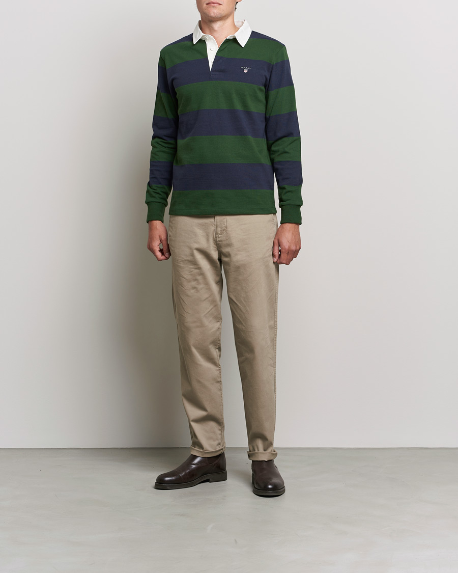 Uomini | Maglieria | GANT | Original Barstripe Heavy Rugger Storm Green