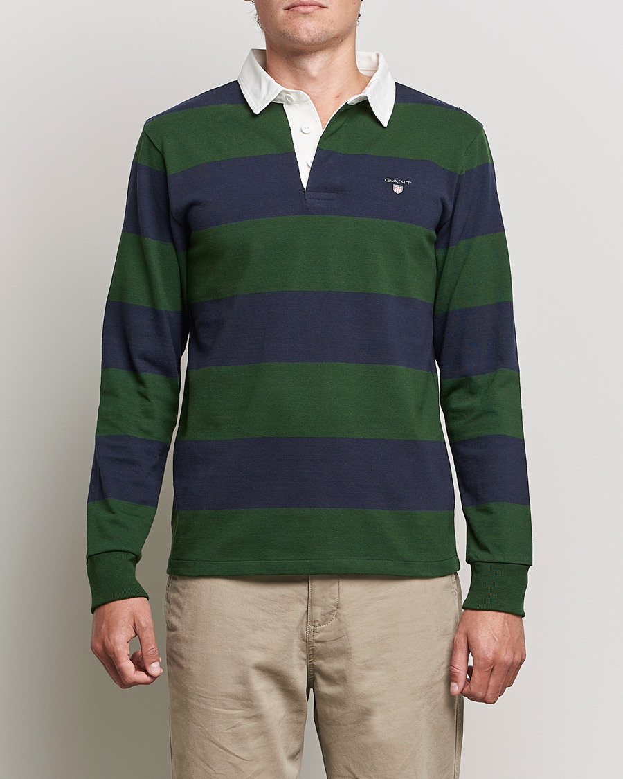 Uomini | Maglieria | GANT | Original Barstripe Heavy Rugger Storm Green
