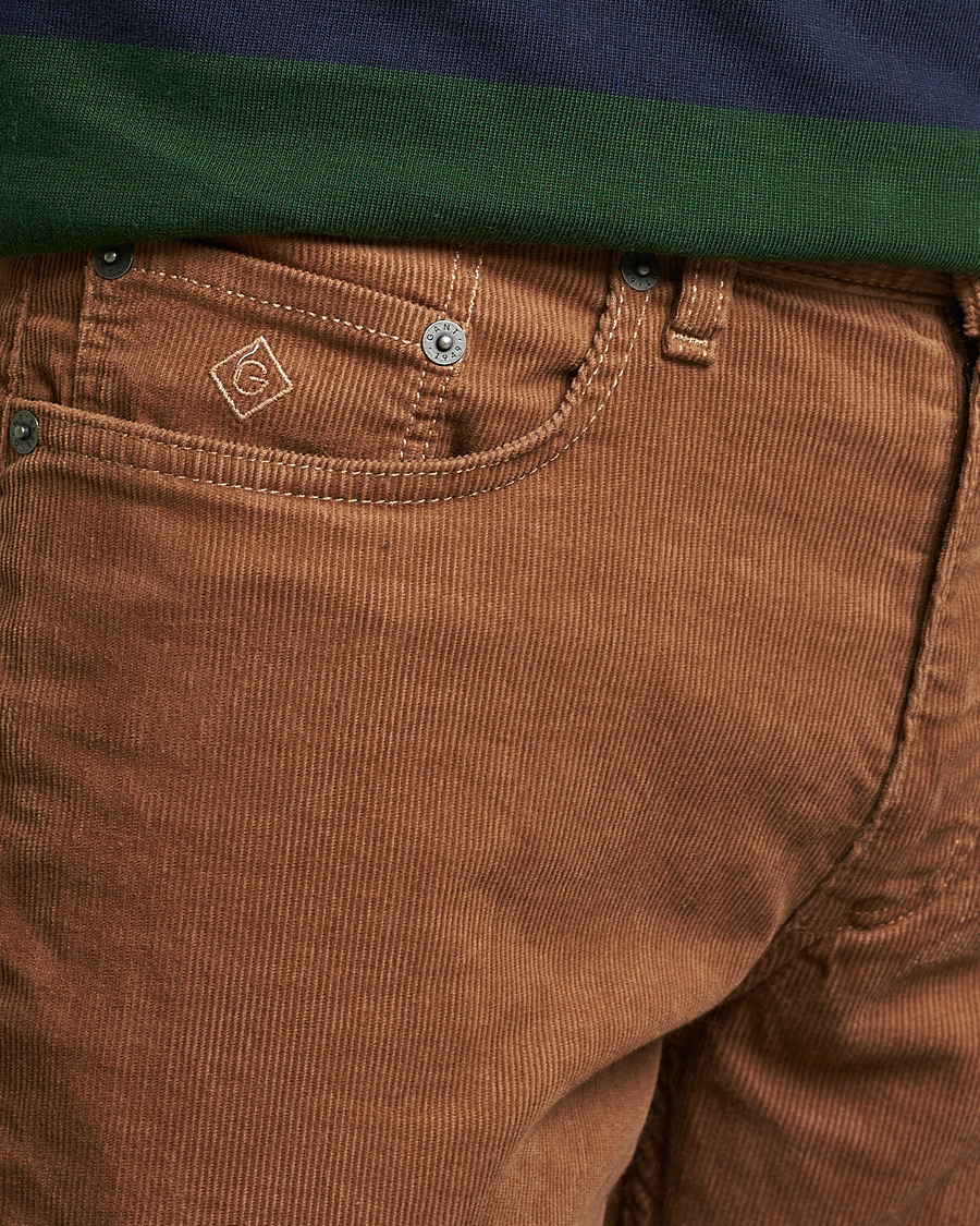 Uomini | Pantaloni | GANT | Hayes Cord Jeans Roasted Walnut