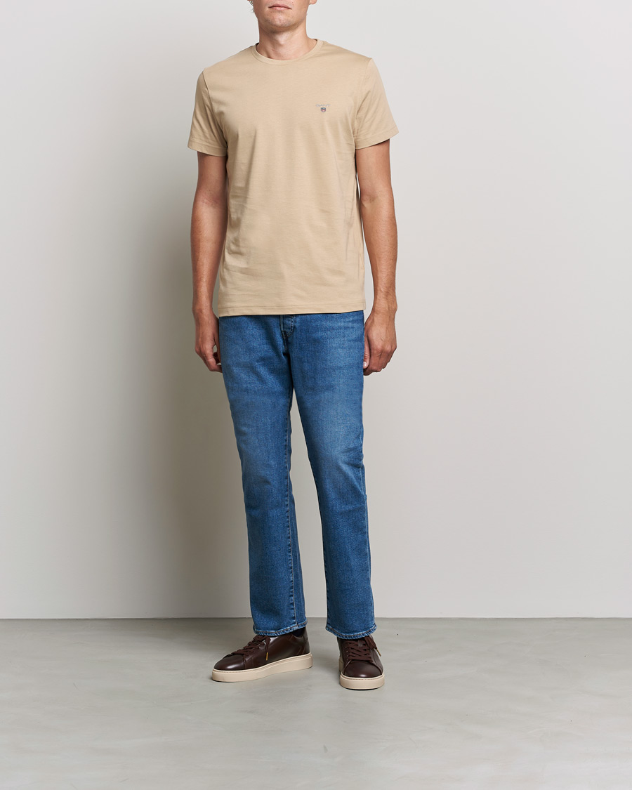 Uomini | T-shirt | GANT | The Original T-shirt Hazelwood Beige