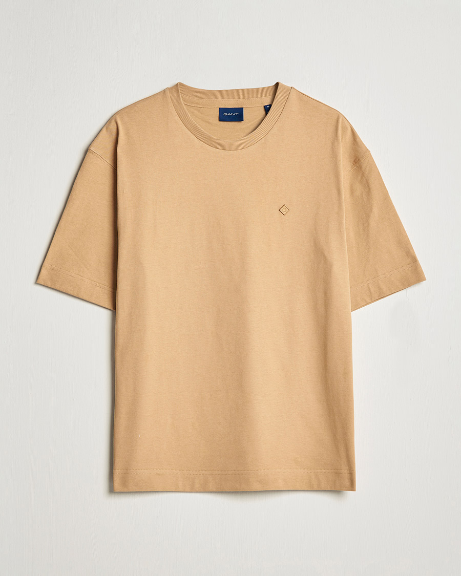 Uomini | T-shirt | GANT | Icon Crew Neck T-shirt Toffee Beige