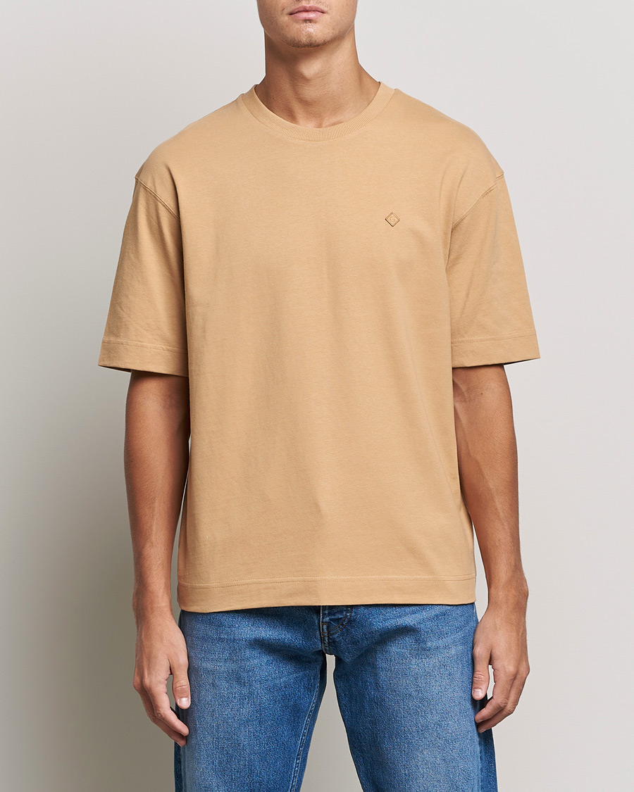 Uomini | T-shirt | GANT | Icon Crew Neck T-shirt Toffee Beige