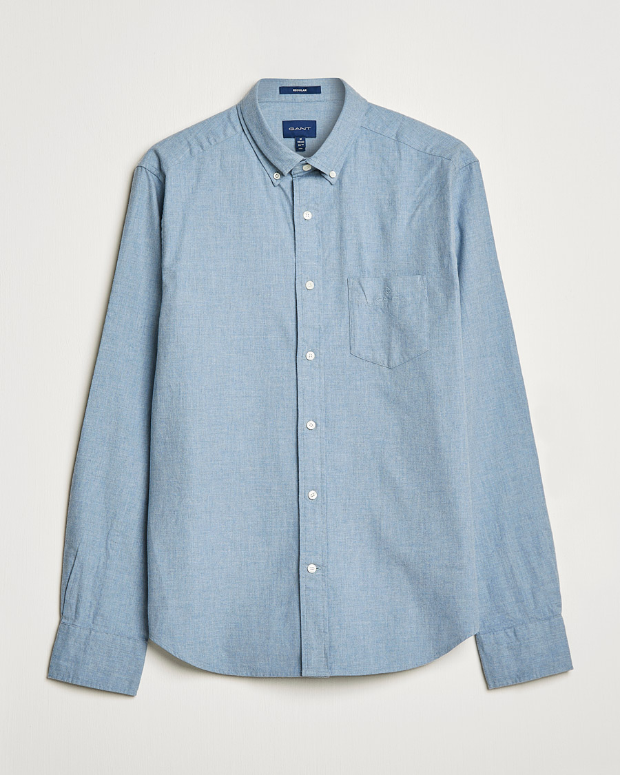 Uomini | Camicie | GANT | Regular Fit Flannel Shirt Atlantic Sea