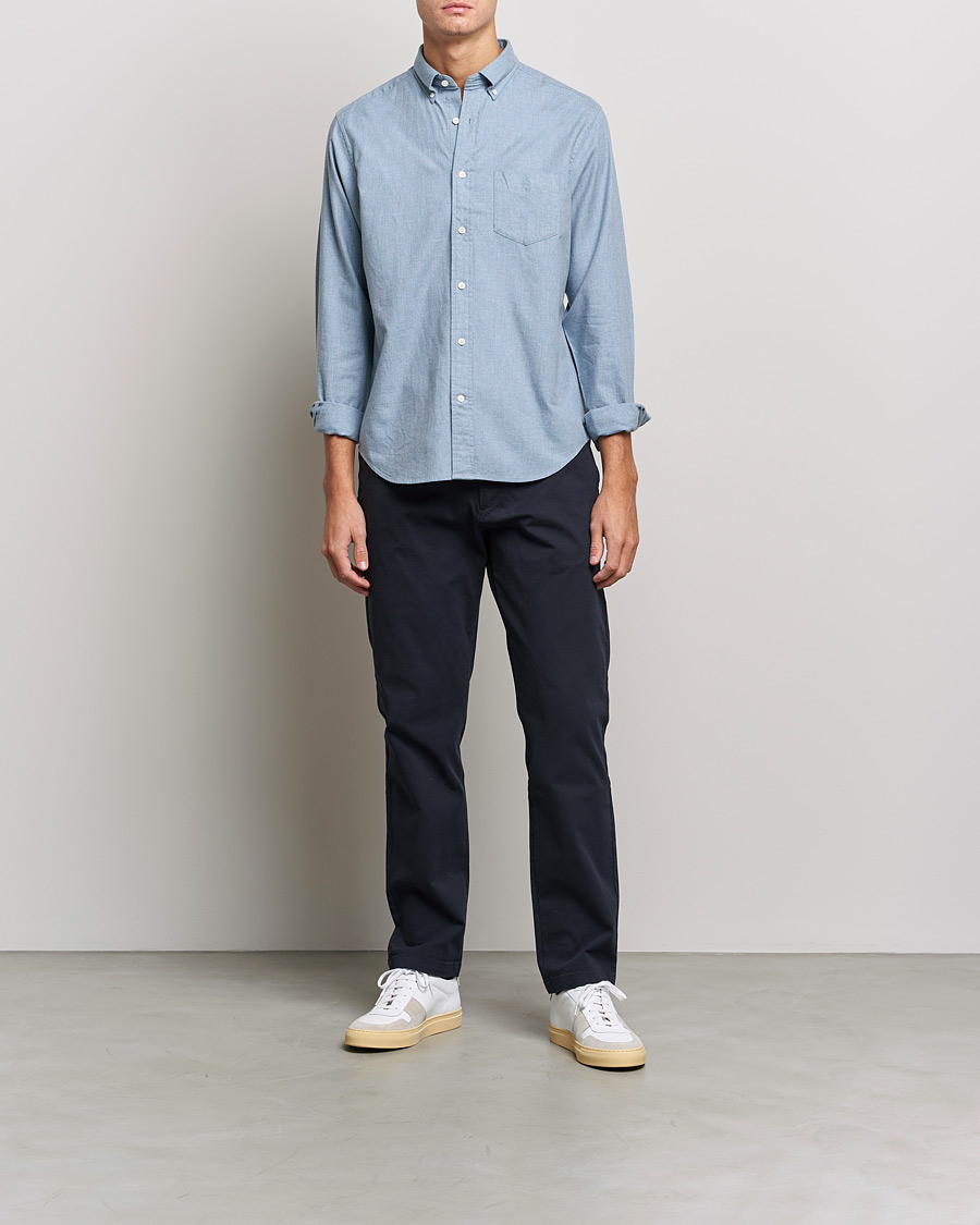 Uomini | Camicie | GANT | Regular Fit Flannel Shirt Atlantic Sea