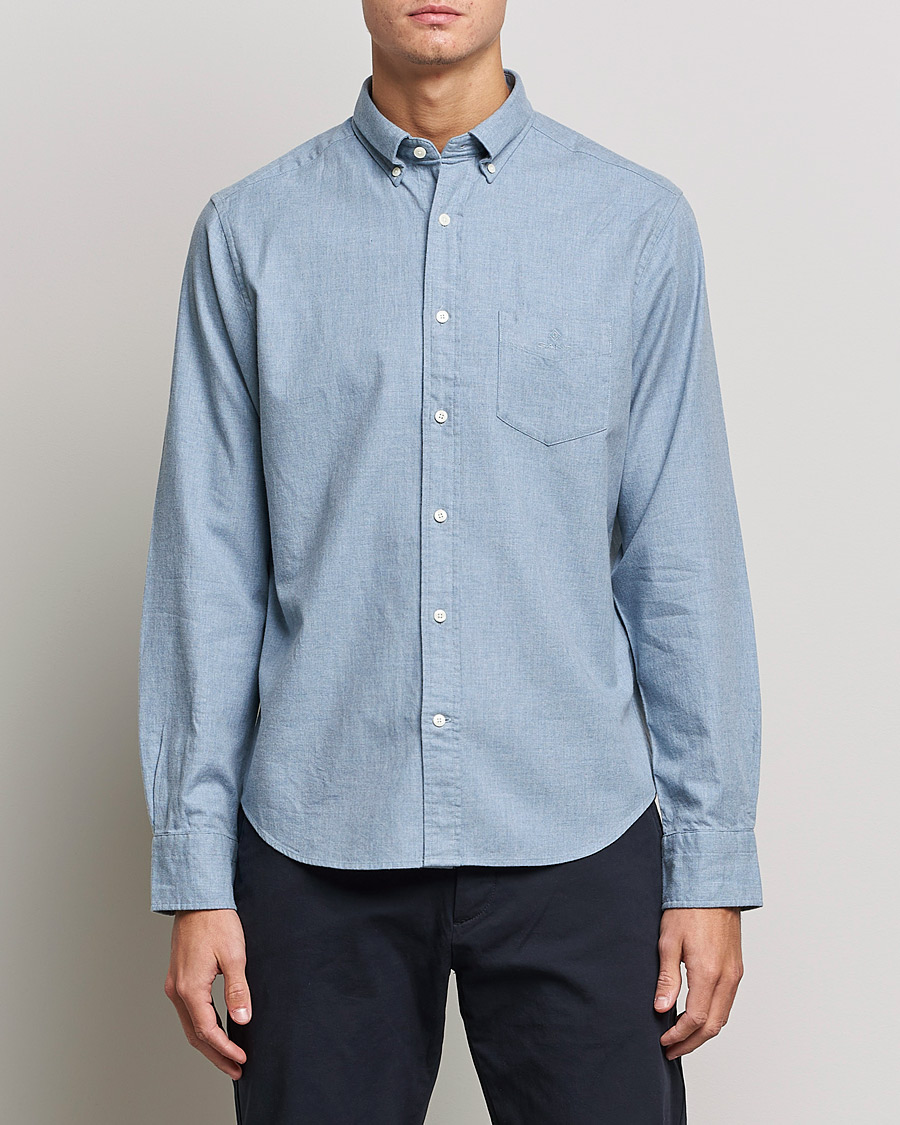Uomini | Camicie | GANT | Regular Fit Flannel Shirt Atlantic Sea