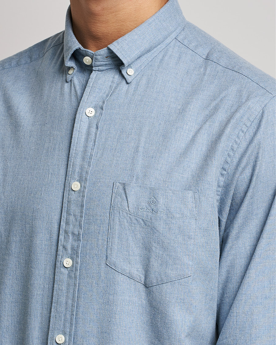 Uomini | Camicie | GANT | Regular Fit Flannel Shirt Atlantic Sea