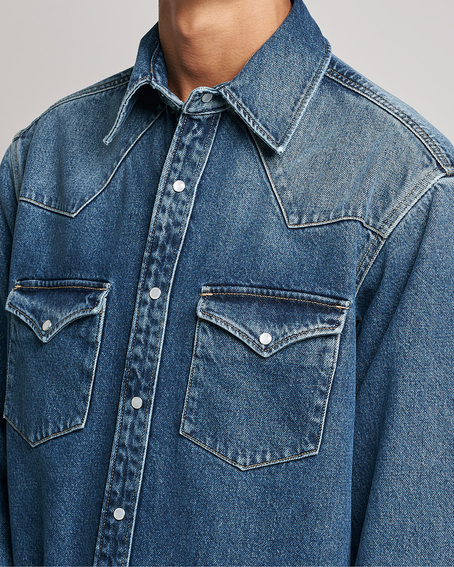Uomini | Camicie | GANT | Western Denim Shirt Vintageg Blue