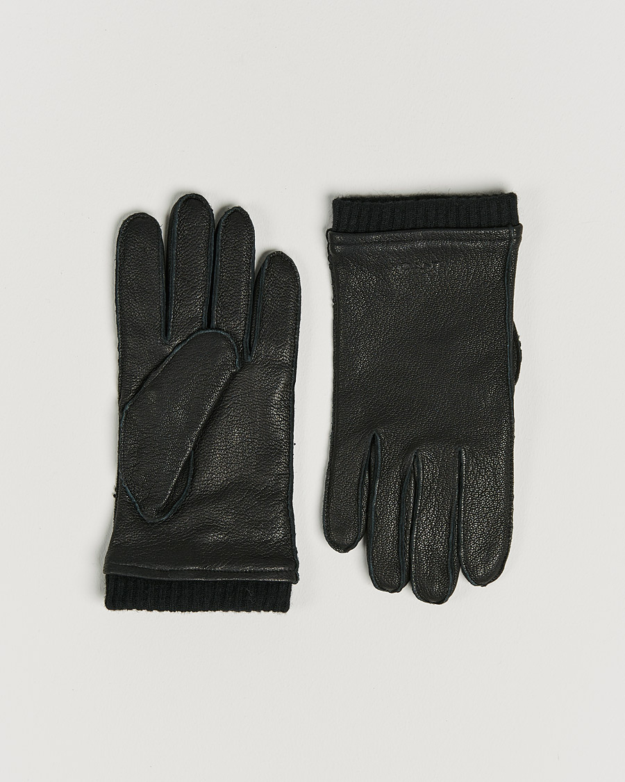 Uomini | GANT Leather Gloves Black | GANT | Leather Gloves Black