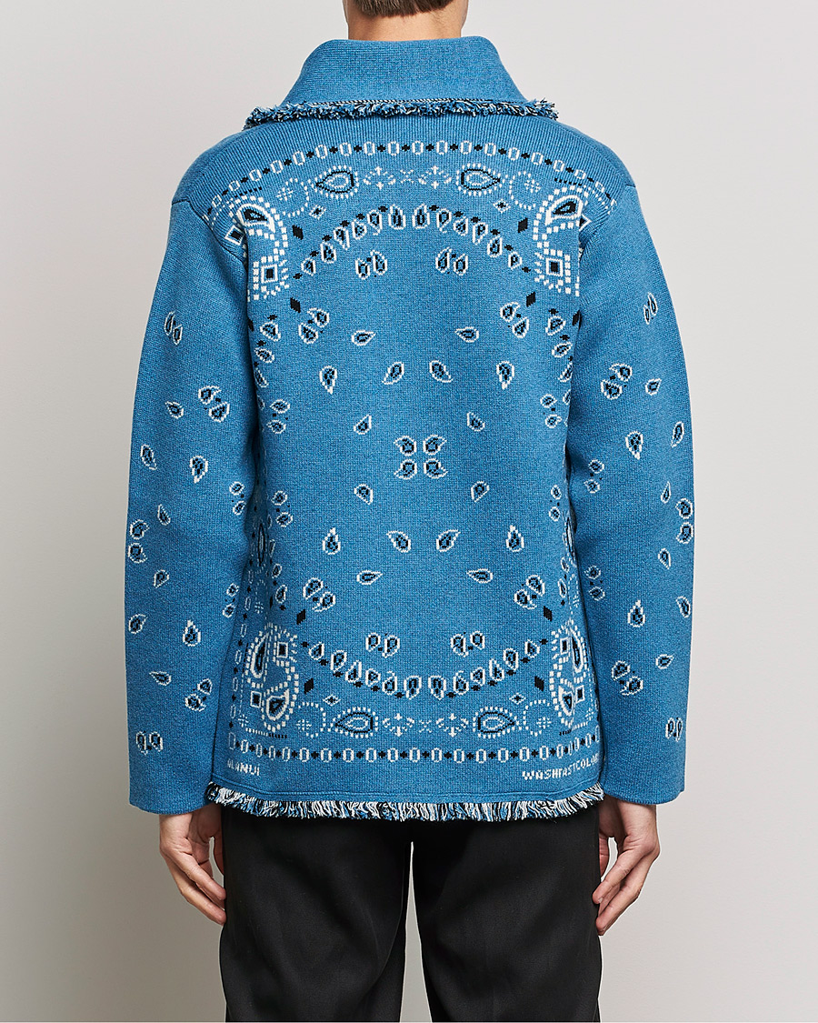 Uomini | Maglieria | Alanui | Icon Cashmere Jacquard Cardigan Cobalt Blue