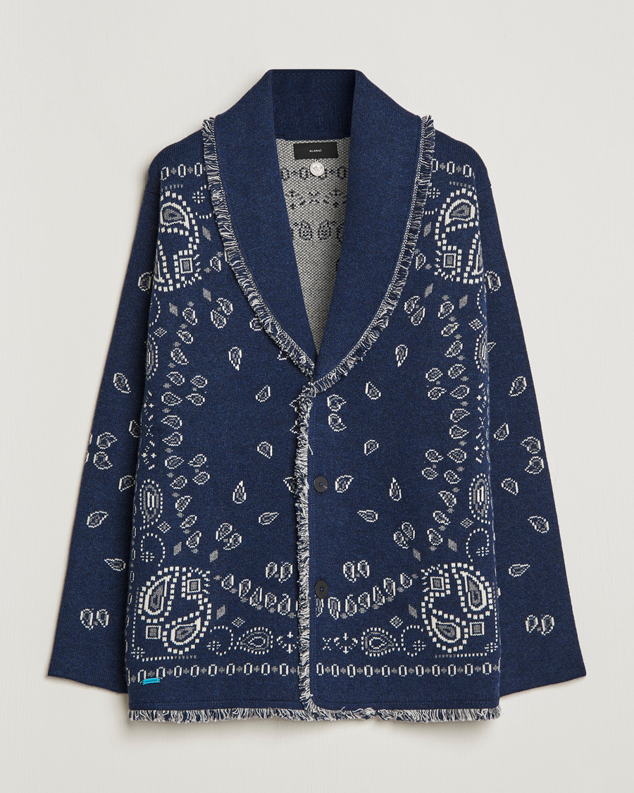 Uomini | Maglieria | Alanui | Icon Cashmere Jacquard Cardigan Navy