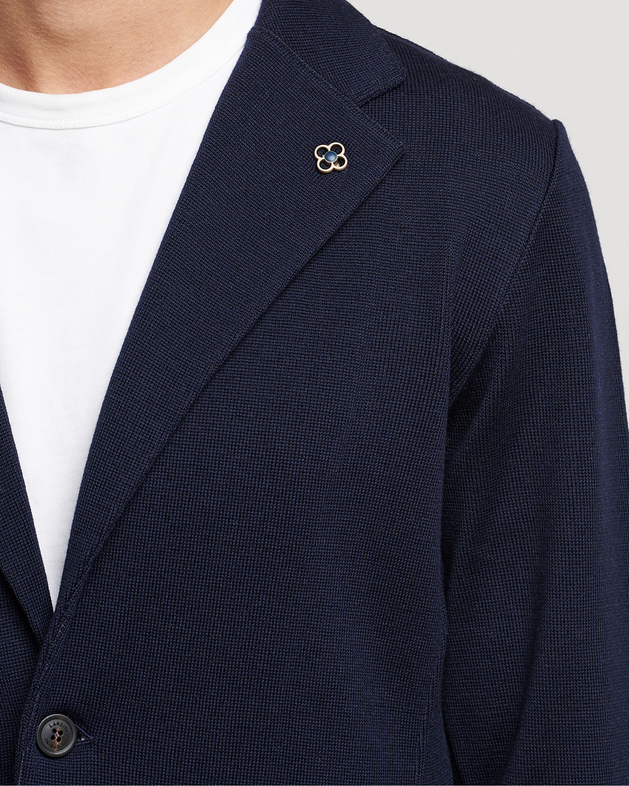 Uomini | Blazers | Lardini | Knitted Wool Blazer Navy