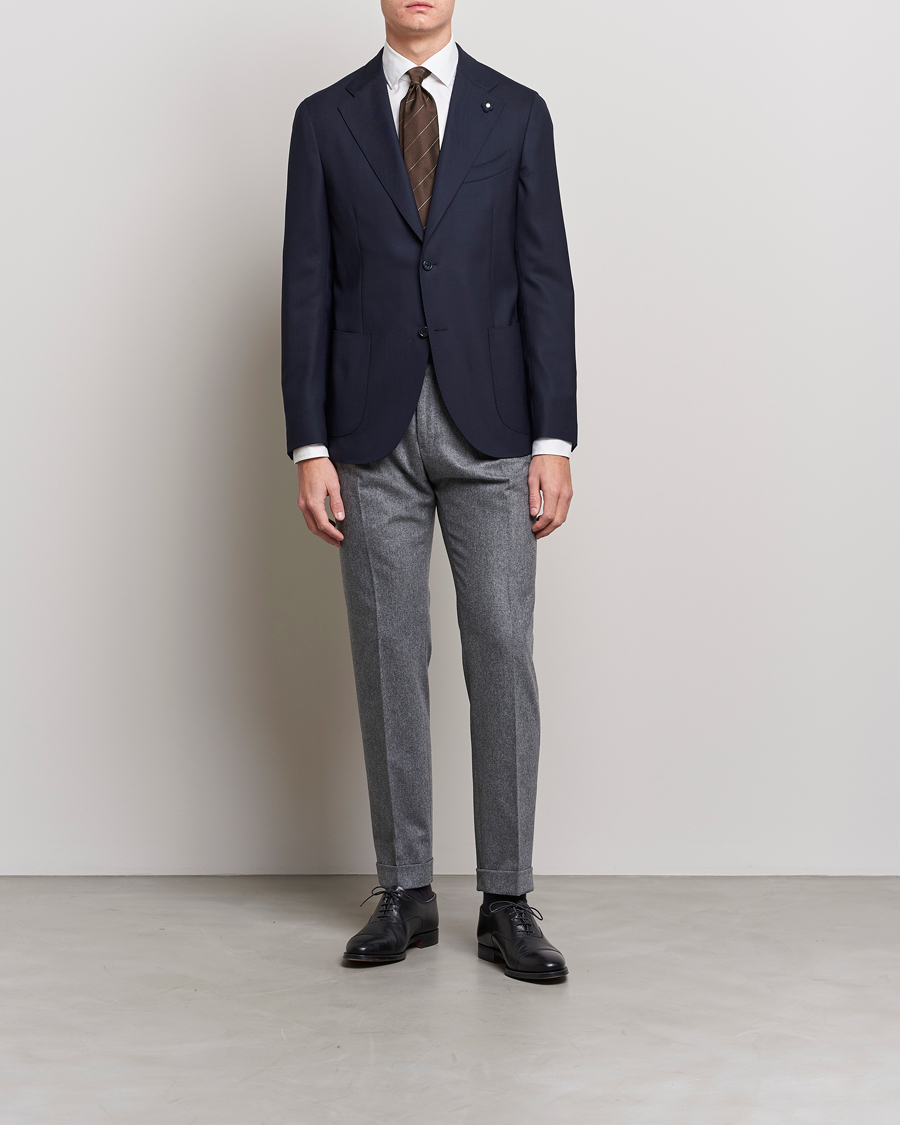 Uomini | Blazers | Lardini | Patch Pocket Wool Blazer Navy