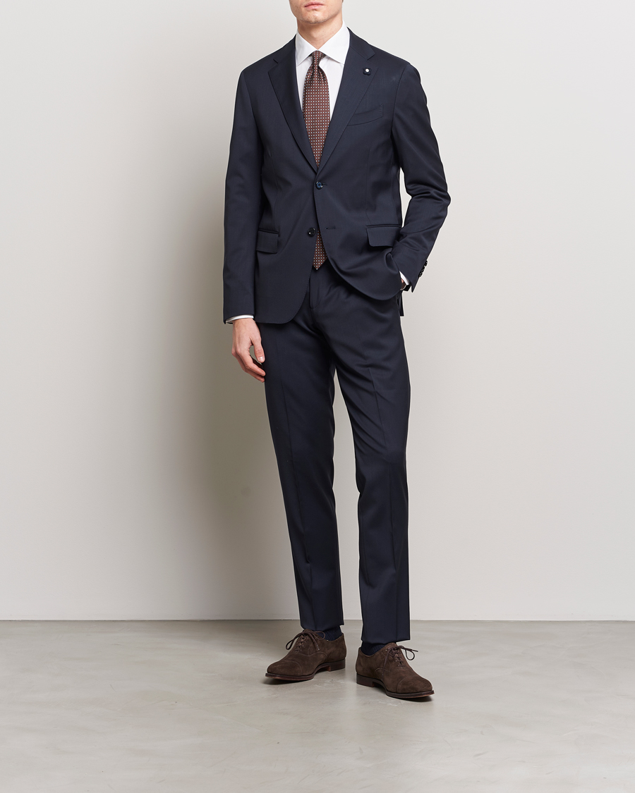 Uomini | Blazers | Lardini | Two Button Wool Blazer Navy