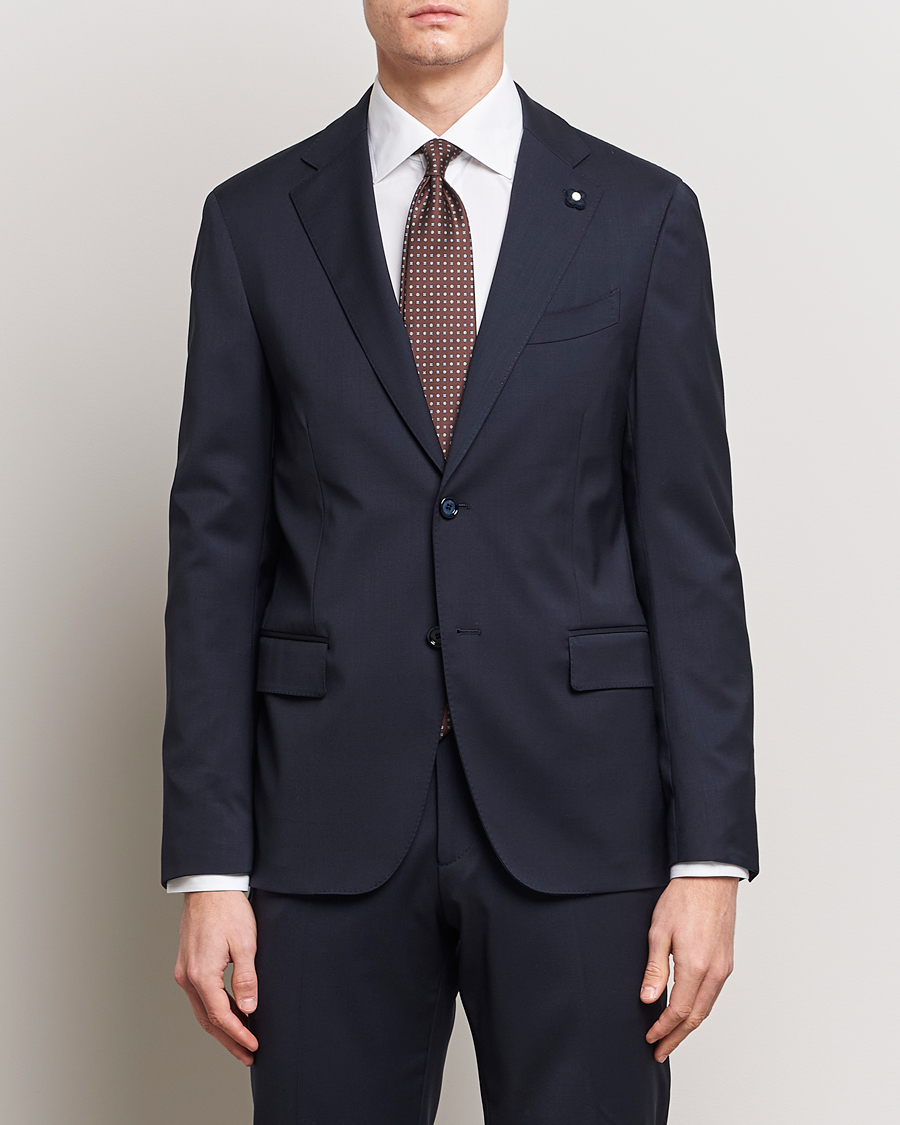 Uomini | Blazers | Lardini | Two Button Wool Blazer Navy