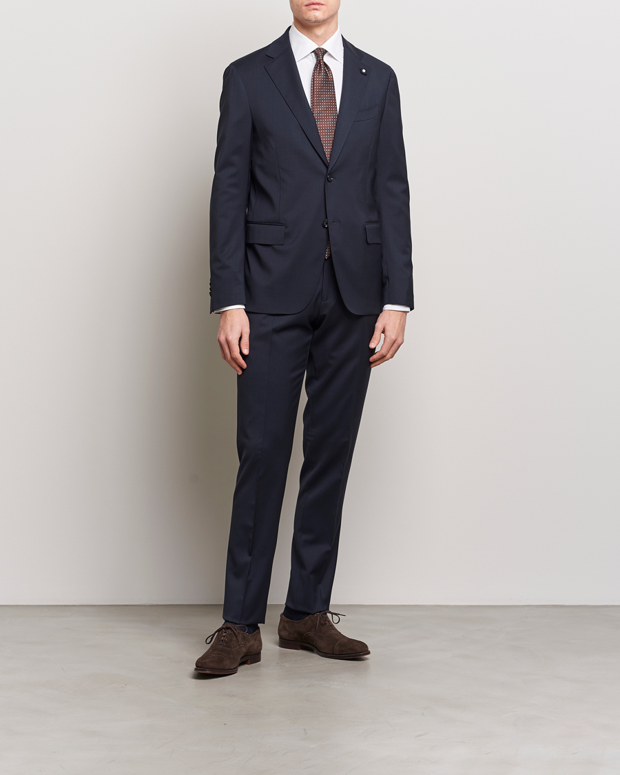 Uomini | Pantaloni | Lardini | Wool Trousers Navy
