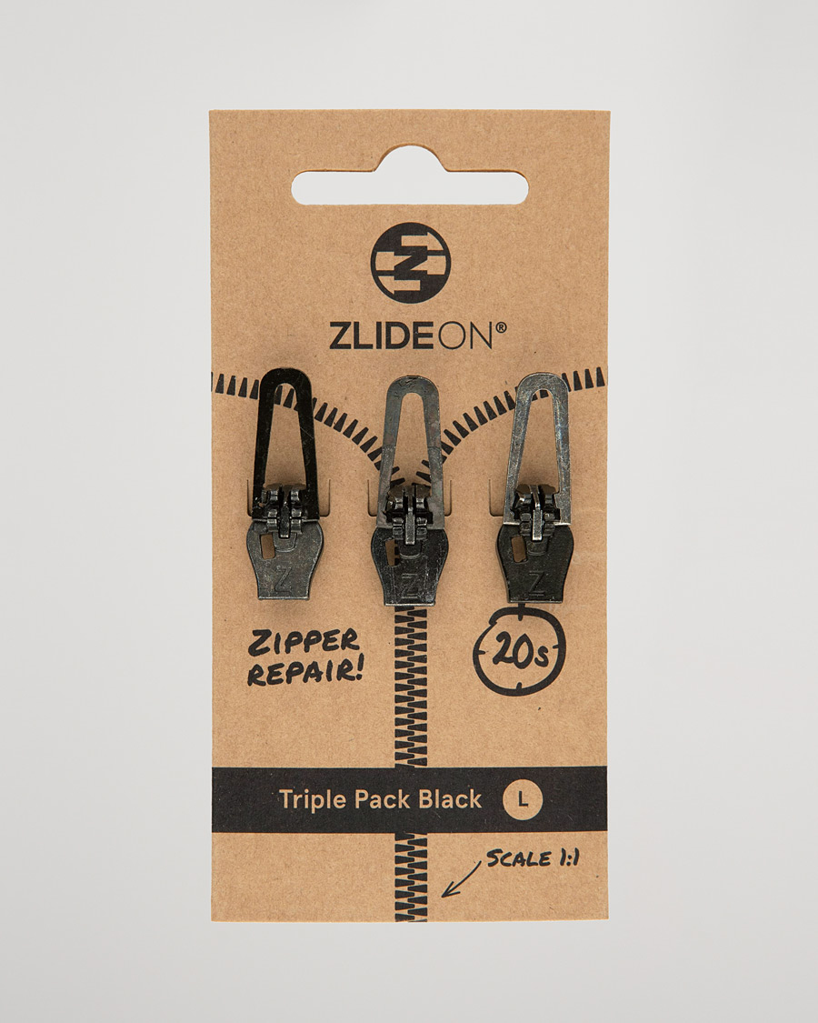 Uomini | Cura degli indumenti | ZlideOn | 3-Pack Zippers Black L