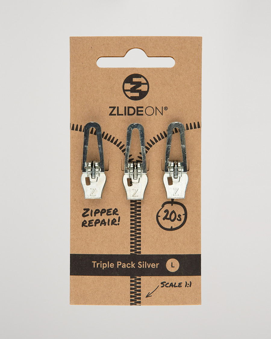Uomini | Cura degli indumenti | ZlideOn | 3-Pack Zippers Silver L