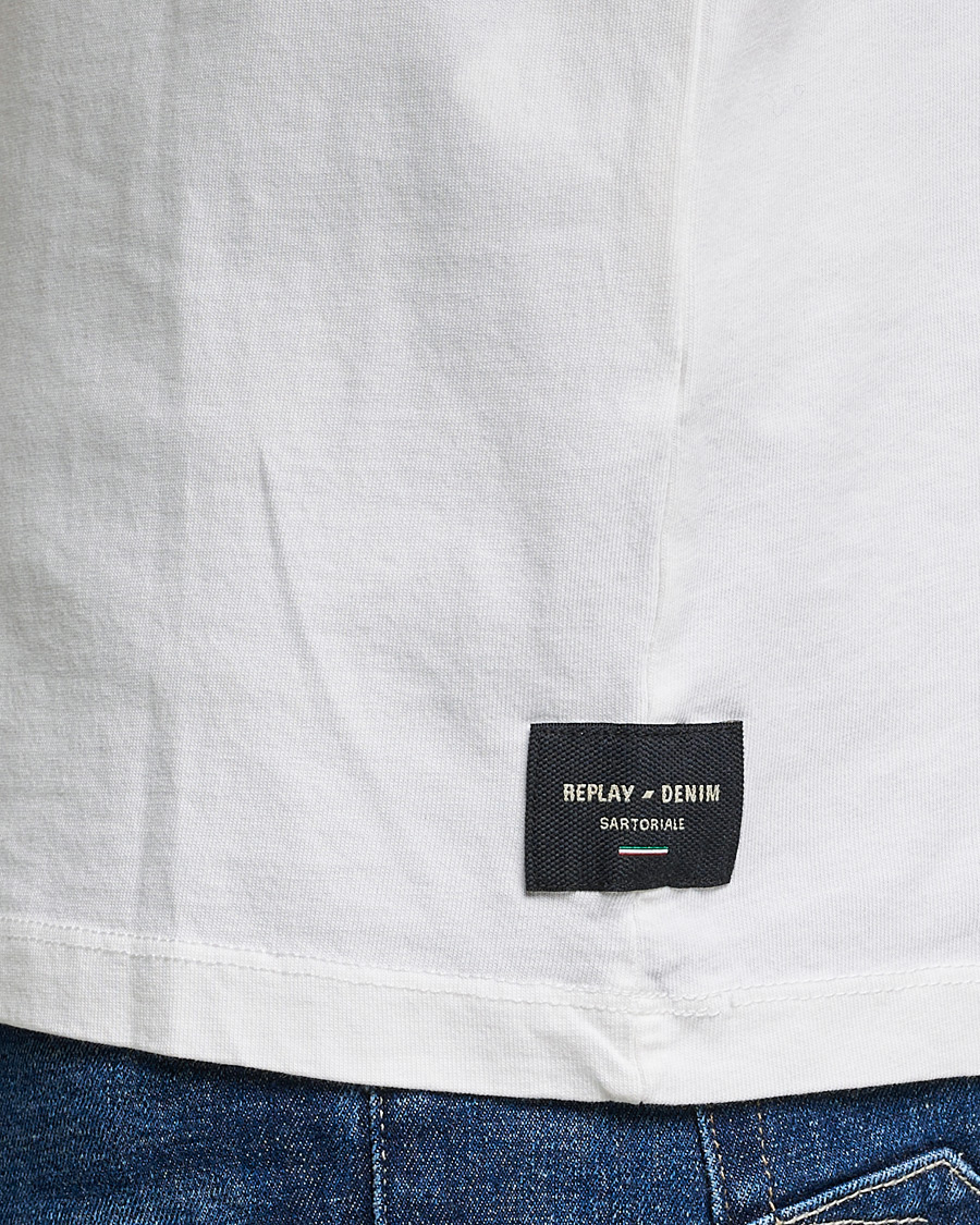 Uomini | T-shirt | Replay | Sartoriale Heavy Crew Neck T-Shirt Chalk White