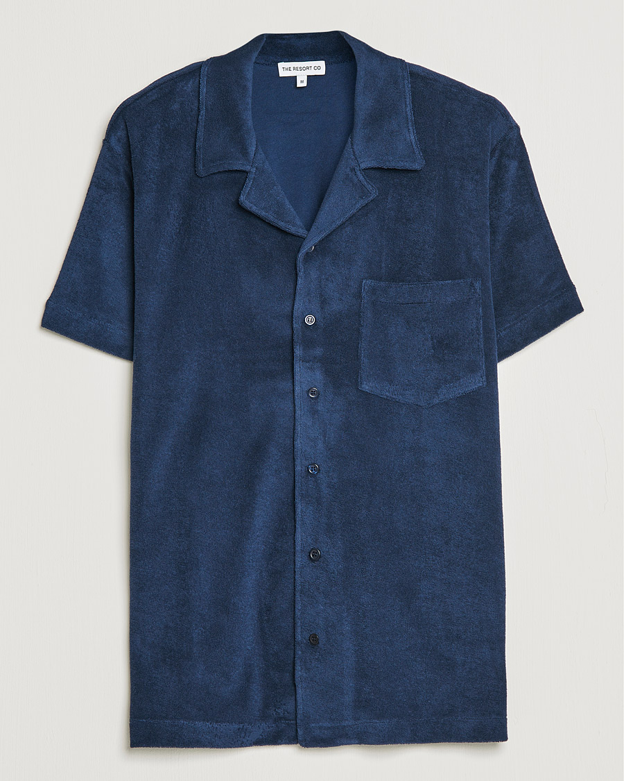 Uomini | Camicie | The Resort Co | Short Sleeve Terry Resort Shirt Navy