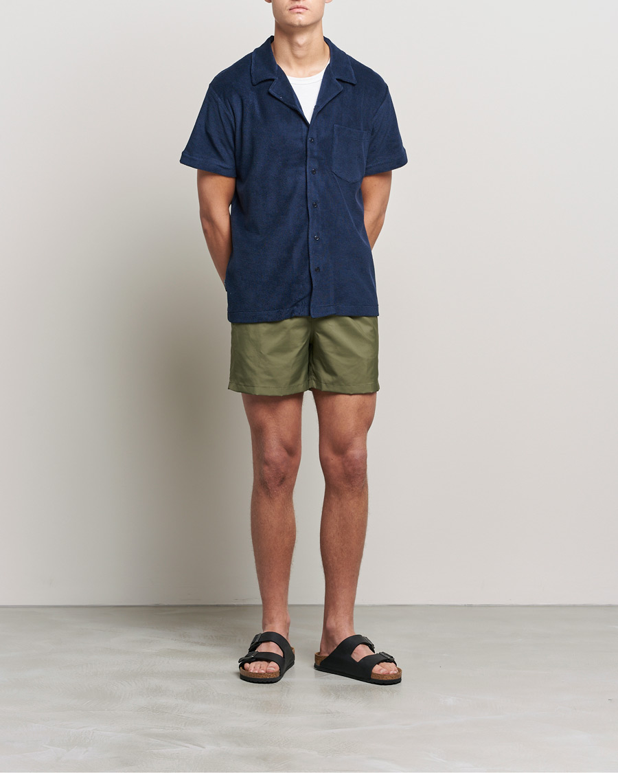Uomini | Camicie | The Resort Co | Short Sleeve Terry Resort Shirt Navy