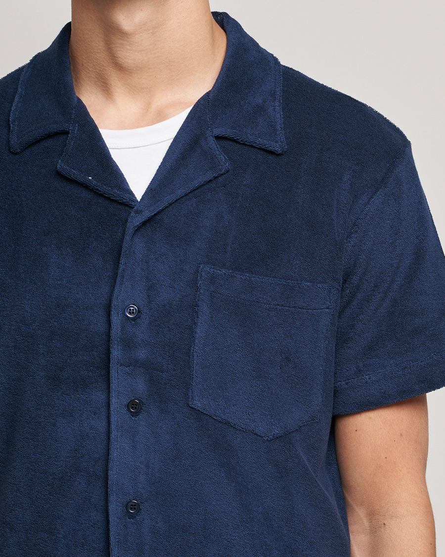 Uomini | Camicie | The Resort Co | Short Sleeve Terry Resort Shirt Navy